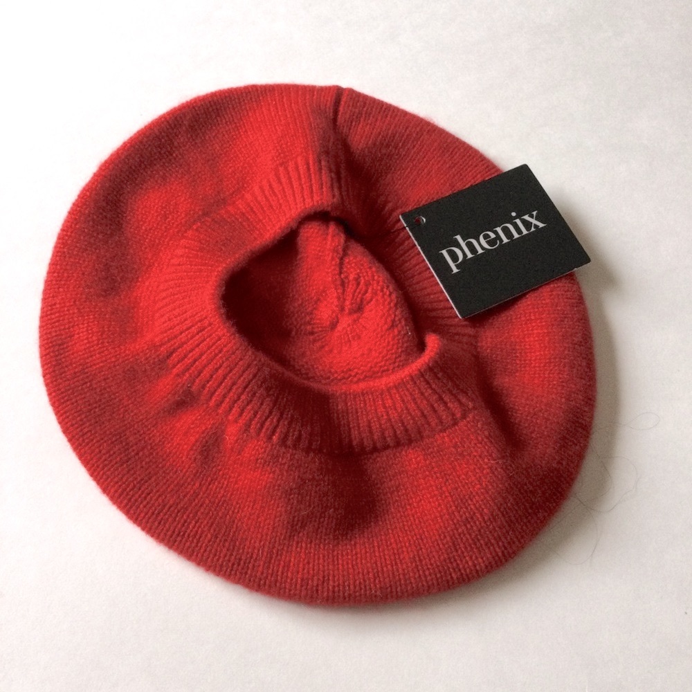 PHENIX CASHMERE BERET WOMENS OS RED NWT